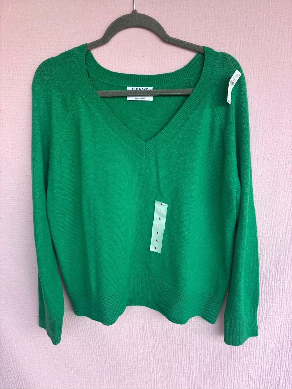 Old Navy SoSoft Green V-Neck Sweater Size Large